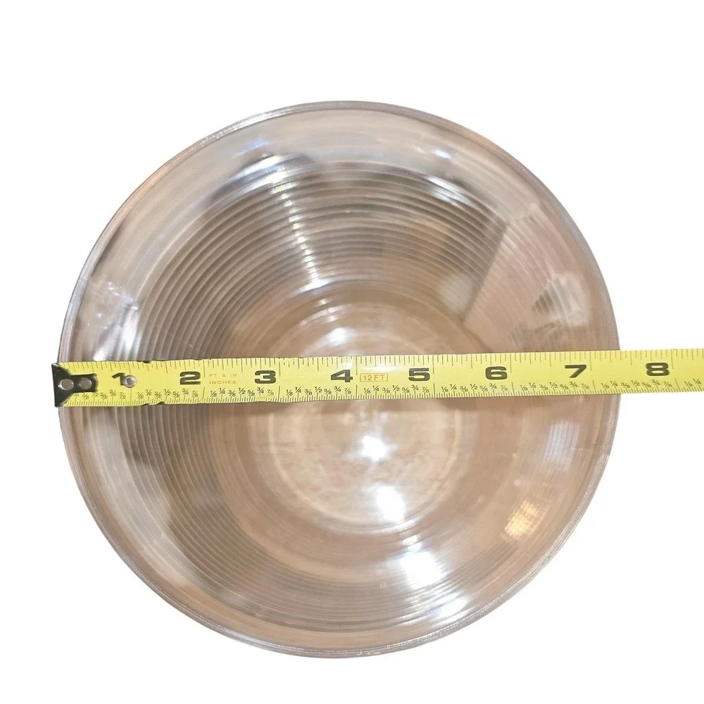 Vintage 1980s Spotlights Clear Ribbed Acrylic Ice Bucket with Lid and‎ Tongs USA